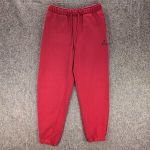 Jordan Sweatpants Mens Medium Red Fleece Joggers Elastic Waist Pockets Casual